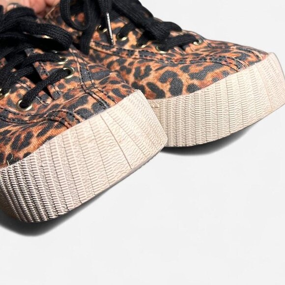 Tretorn canvas round toe leopard animal print cheetah nylite platform sneaker 7 - Picture 5 of 8